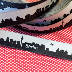 Berlin Skyline Webband schwarz/weiß und braun/orange