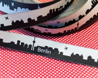 Berlin Skyline Webband black/white or brown/orange