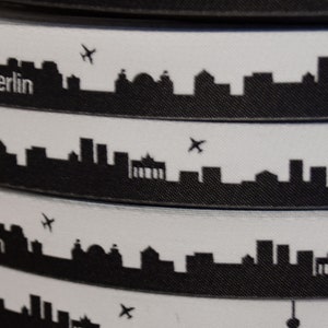 Berlin Skyline Webband black/white or brown/orange image 3