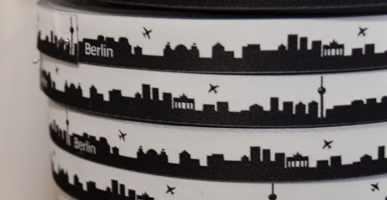 Berlin Skyline Webband black/white or brown/orange image 3