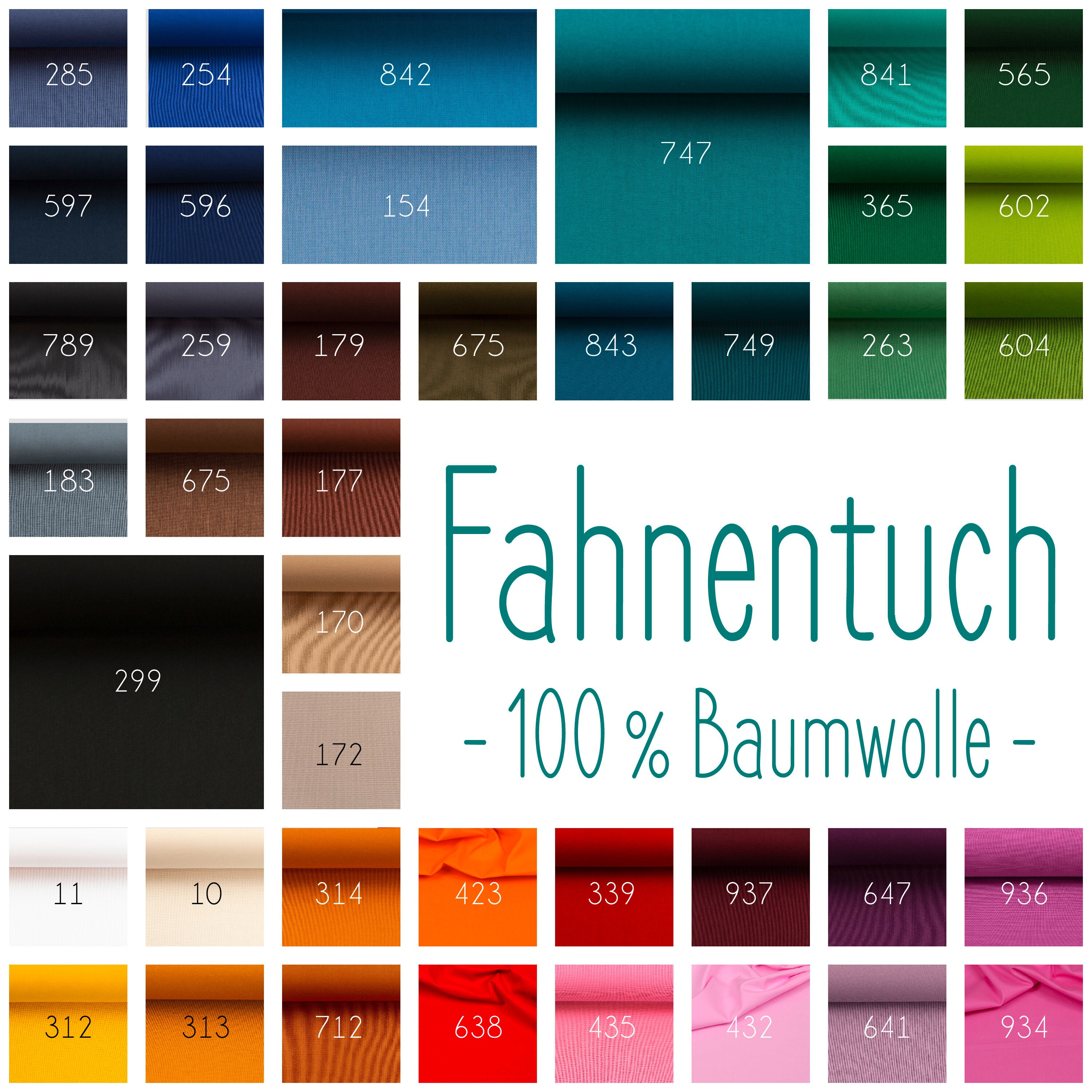 0,50 m BW flag cloth uni many colors 8EUR/meter