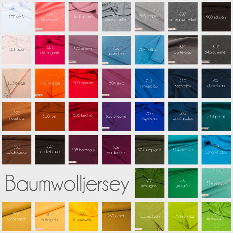 Baumwolljersey Uni viele Farben 11,50EUR/m 0,50m/0.54yd Elastischer Single Jersey für T-Shirts, Kleider und Leggings. Super Rücksprungkraft image 1
