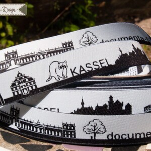 Kassel Skyline woven ribbon black/white image 4