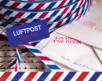 ribbon airmail France red/white/blue from 0,90EUR/m