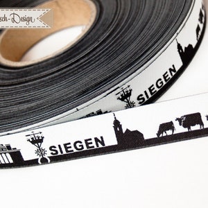 Siegen Skyline Webband schwarz/weiß blau/orange schwarz/weiß