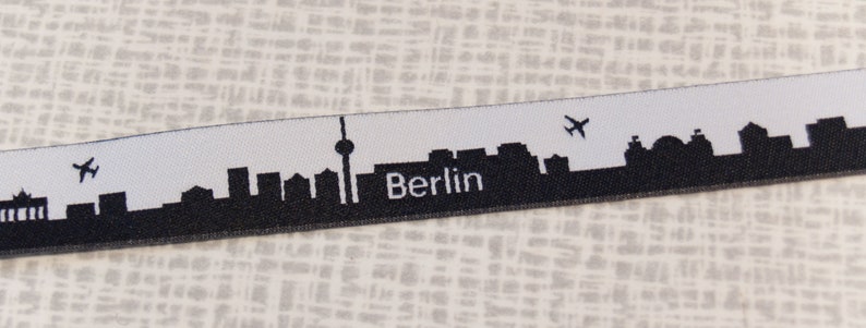 Berlin Skyline Webband black/white or brown/orange Black