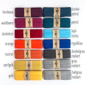 Jersey Schrägband verschiedene Farben gefalzt 40/20mm 3m/3.28yd 1,27EUR/m elastisches Einfassband für dehnbare Stoffe Bild 5