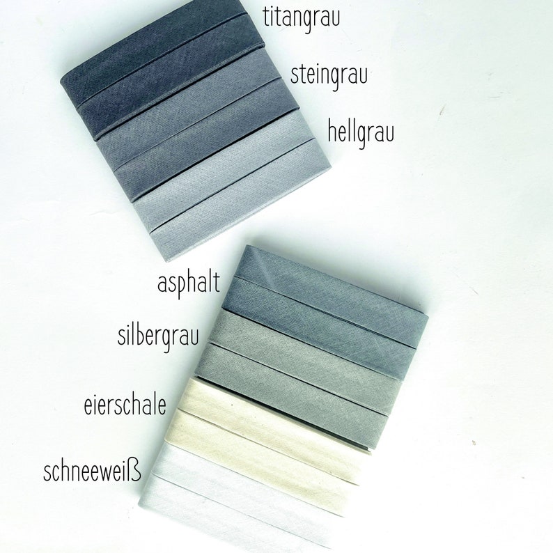 Baumwoll-Schrägband 20mm verschiedene uni Farben 5m/5.46yd BW Band zum Einfassen von Kanten gefalzt image 2
