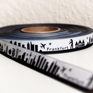 Frankfurt am Main Skyline woven ribbon black image 4