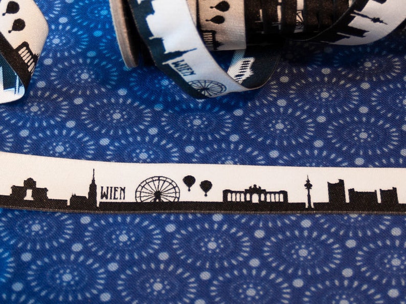 ribbon: Vienna skyline schwarz/weiß