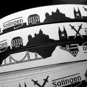 Solingen Skyline woven ribbon black/white image 1