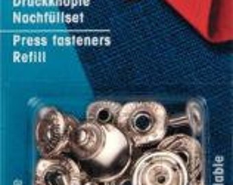 10 anorak snap fasteners refill set 12 mm 15 mm various colors Prym