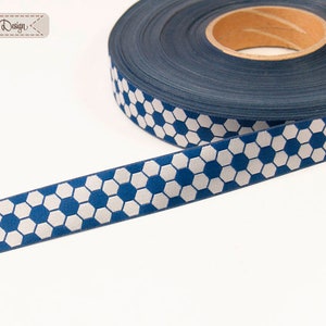 Football pattern black/white blue/white red/white green/white dark blue/gray woven ribbon image 5