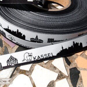 Kassel Skyline woven ribbon black/white image 3