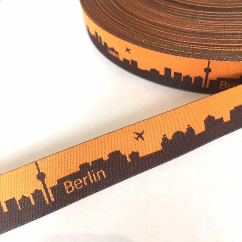 Berlin Skyline Webband black/white or brown/orange image 6