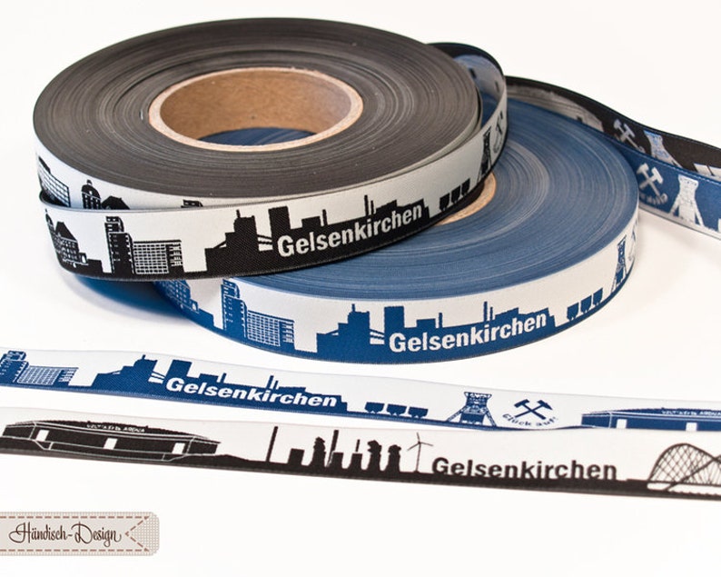 Gelsenkirchen Skyline Webband blau/weiß und schwarz/weiß Bild 5