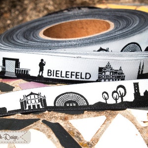Bielefeld Skyline Webband schwarz/weiß