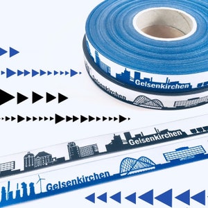Gelsenkirchen Skyline Webband blau/weiß und schwarz/weiß