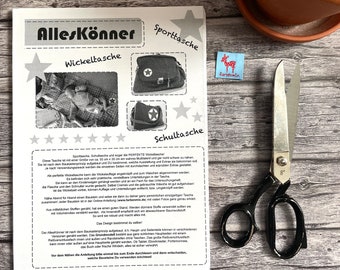 Papierschnittmuster „AllesKönner – Wickel- Sport- Schultasche" farbenmix