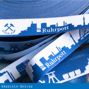 Ruhrpott Skyline ruban tissé noir/blanc bleu/blanc noir/jaune rose/blanc image 4