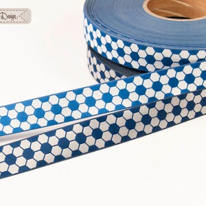 Football pattern black/white blue/white red/white green/white dark blue/gray woven ribbon image 6