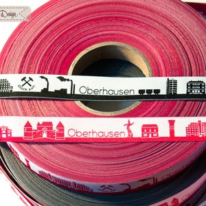 Oberhausen Skyline Webband schwarz/weiß rot/weiß