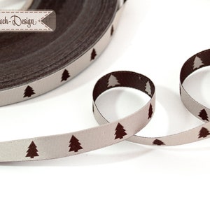 Webband Tannenbaum rot/grün weiß/silber gold/weiß natur/braun 9mm Händisch-Design image 9