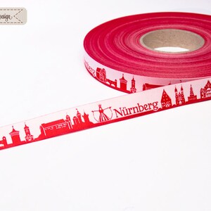 Nuremberg Skyline woven ribbon black/white red/white image 10