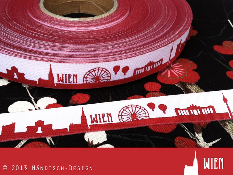 ribbon: Vienna skyline rot/weiß