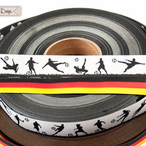 Football player black/white blue/white red/white green/white green/yellow black/red red/yellow woven ribbon image 4