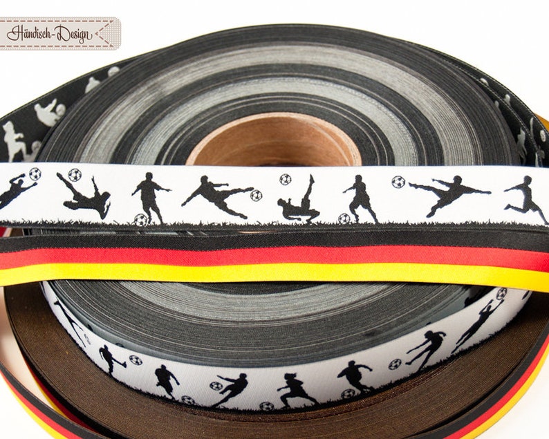 Football player black/white blue/white red/white green/white green/yellow black/red red/yellow woven ribbon image 4