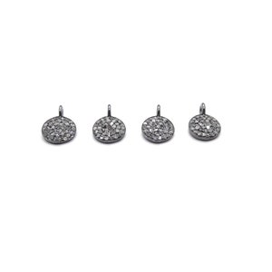 You Choose 1 Pc Pave Diamond Round Shape Pendant Charm Pendant 925 Sterling VermeilSilver Single Bail Pendant DJ259 Excellent Quality