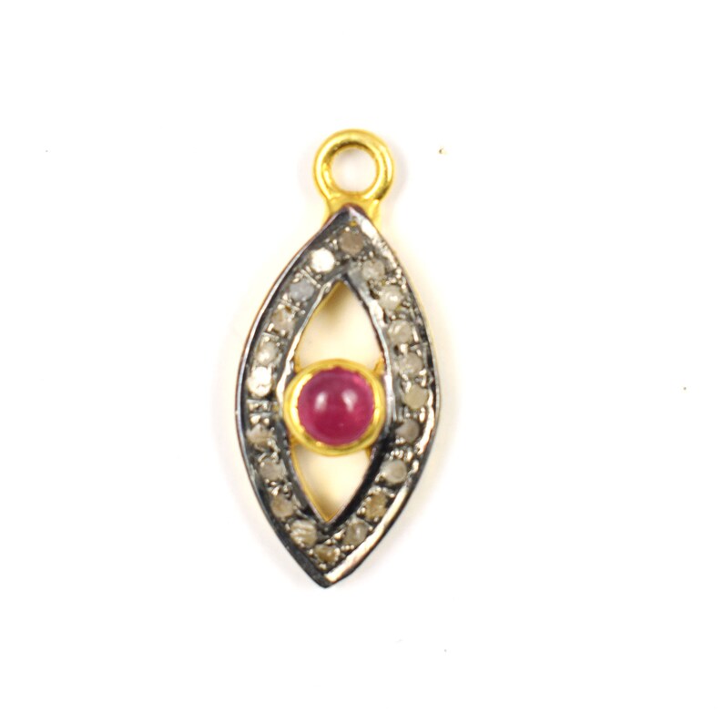 You Choose 1 Pc Pave Diamond Round Shape Pendant Charm Pendant 925 Sterling VermeilSilver Single Bail Pendant DJ259 Excellent Quality