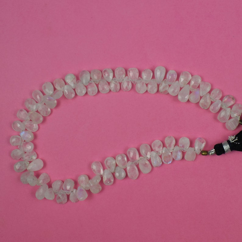 Moonstone Beads 7x5mm-9x10mm 9.5 Inches SP1236 1 Strand Excellent Quality Rainbow Moonstone Faceted Pear Beads Briolettes