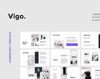 Download Vigo Clean Powerpoint Template Bonus 20 Stock Photos 4 Psd Mockups Animating Character Free Mockups Download PSD Mockup Templates