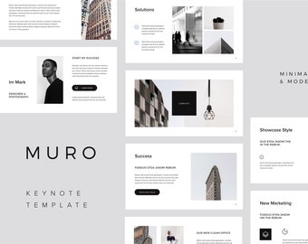 MURO - Minimal Keynote Template + Bonus 10 Stock Photos + 4 Psd Mockups