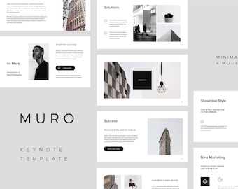 MURO - Minimal Keynote Template + Bonus 10 Stock Photos + 4 Psd Mockups