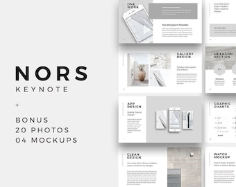 NORS Keynote Template Presentation + 20 Stock Photos Bonus