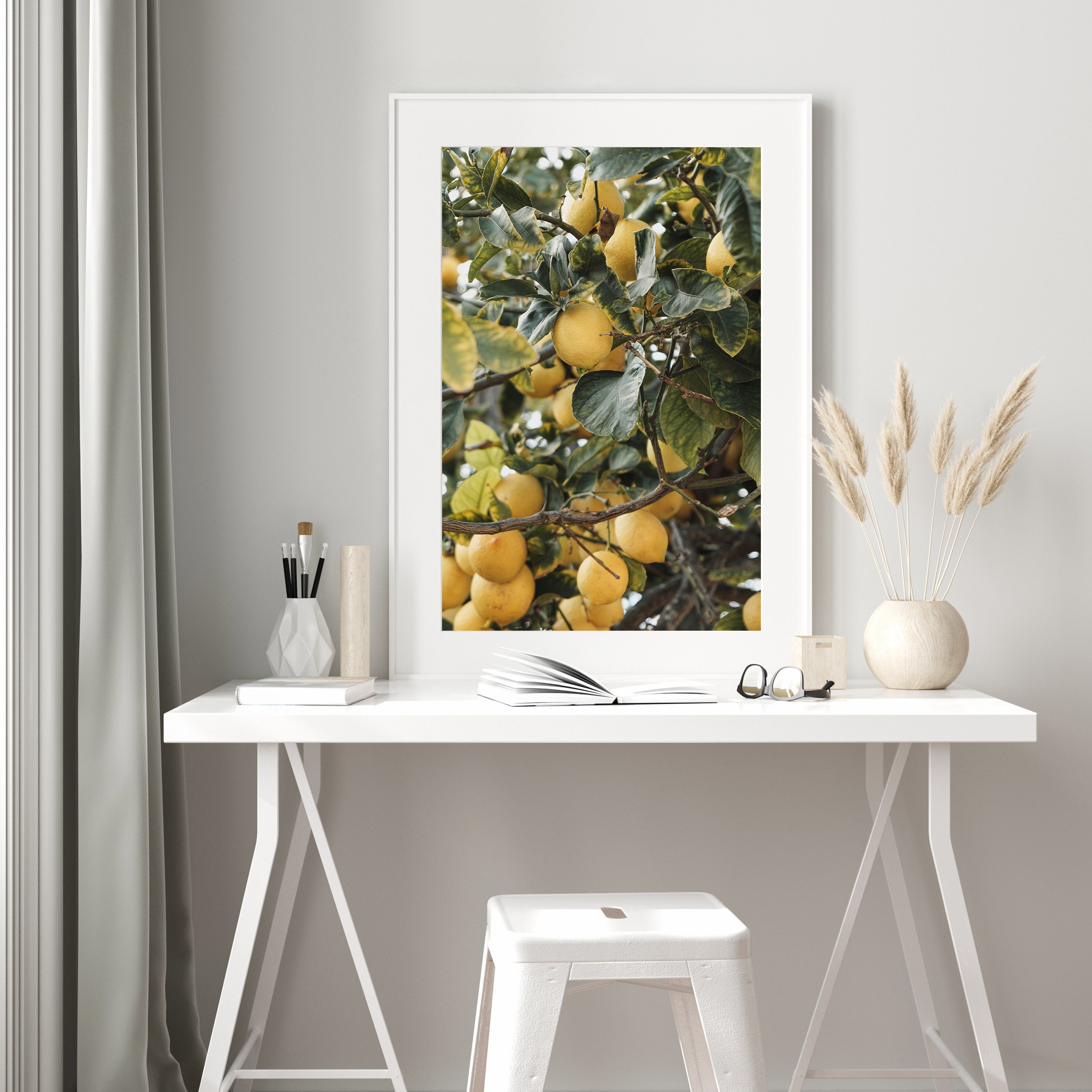 Lemon Citrus Fruit Lemon Tree Lemon Tree Wall Art Print Etsy