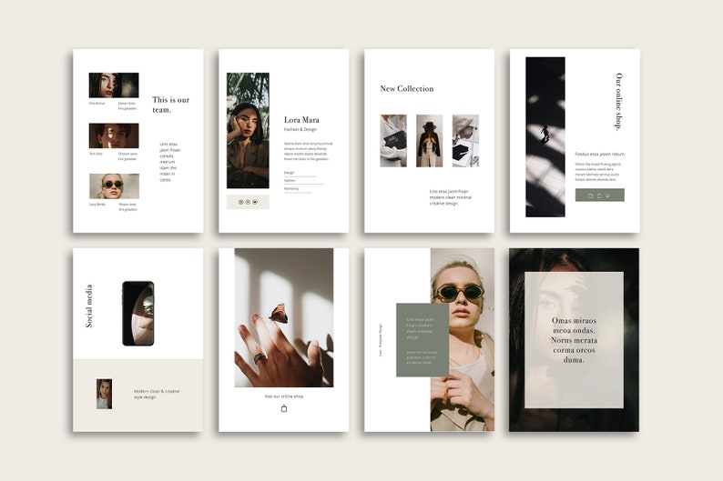 LORA Vertical Powerpoint Template Presentation in A4 & US - Etsy