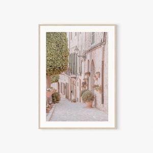Spain Village, Mediterranean Print Wall Art, Digital Prints, European Travel, Printable Wall Art, Village Street, Pastel, Neutral Photo