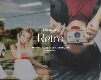 10 Retro Analog Film Lightroom Mobile & Desktop Presets, Film Look Presets, Instagram Filter, Film Aesthetic, Grain Presets, Vintage Preset