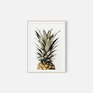 Pineapple Wall Art Print, Digital Prints, Fruit Print, Tropical Decor, Printable Wall Art, Minimal Neutral Photography