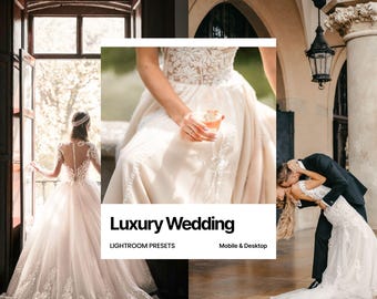 10 Luxury Wedding Lightroom Presets Mobile & Desktop, Elegant Bridal Preset Pack, Romantic Photo Filter, Wedding Photography
