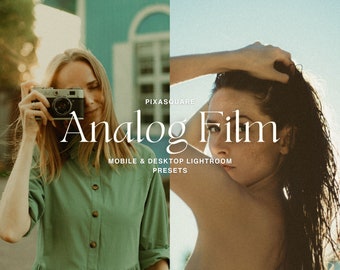 5 Analog Film Look Lightroom Presets, Mobile And Desktop, Grain Retro Preset, Instagram Filter, Fujifilm Filter, Kodak Look, Vintage Preset,