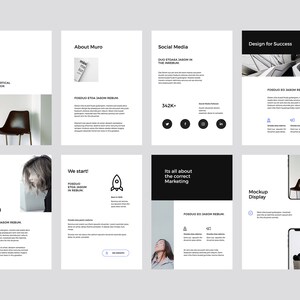 MURO - Modern Vertical A4 Powerpoint Template Presentation, Creative ...
