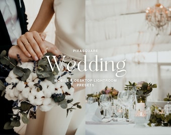 Ajustes preestablecidos de Lightroom para bodas (móvil y escritorio), estética natural, ajustes preestablecidos de boda brillantes y elegantes, ajuste preestablecido de amor para parejas, fotografía cotidiana.