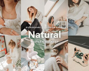 10 preajustes naturales de Lightroom, preajustes para móviles, preajustes sin filtros, filtro para fotos de exteriores, luminosos y etéreos, estilo de vida de influencer de Instagram