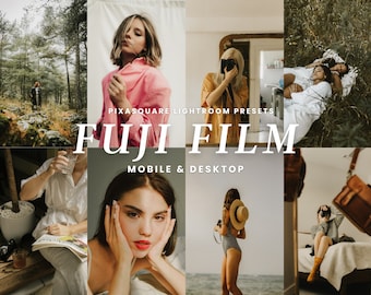 10 Lightroom Presets Fuji Film, Retro Analog Preset, Film Look, Film Instagram Filter, Vintage Grain Presets, Mobile Lightroom Preset