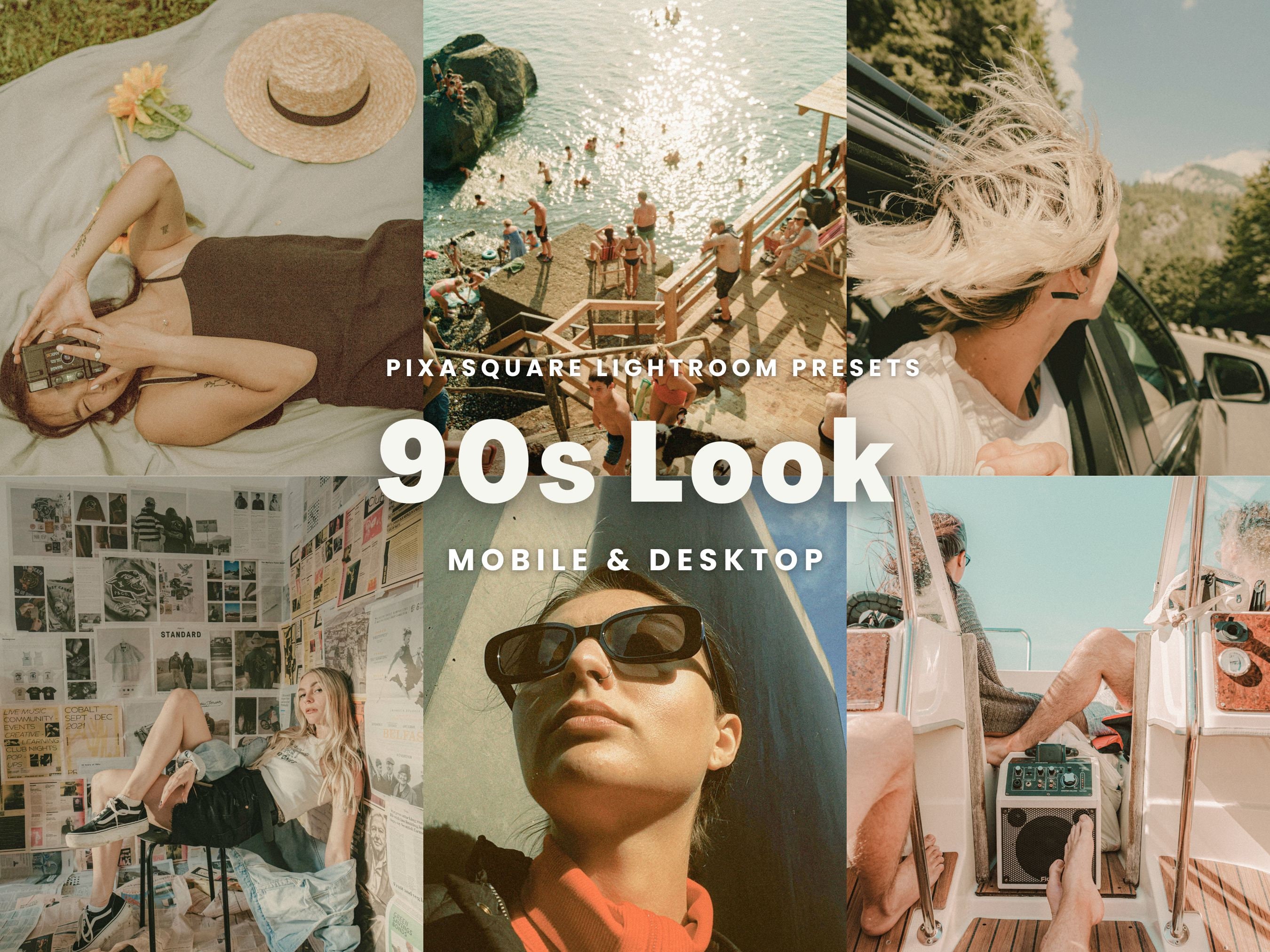 10 Retro 90's Lightroom Presets, Desktop And Mobile, Vintage Presets, Aesthetic, VSCO, 90s Vibe, Analog, Film Look Tones, Old School Presets
